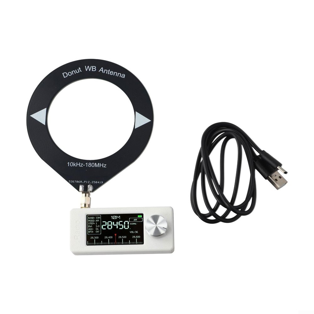 Si4732 Mini Radio Pocket Shortwave Radio Receiver, AM FM LSB D-SP Broadcasting Receiver Loop Antenna For Outdoor Adventures Travel Daily Use - Master Control ESP-32-S3(white)