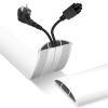 Floor Cord Cover, Cable Protector, 0.63W x 0.31H inches, Wire Cover for Extension Cords, Floor Cable Covers Prevent Cable Trips (White, 50-10 Feet) view 1