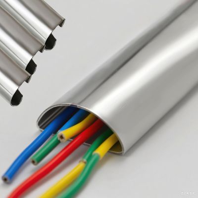 2 3 Pack Cable Concealer Floor Metal, Customized Wire Hiders 78 60 39 43 47 Inch for Tv on Wall/Cord Cover Outdoor Indoor Under Desk, Lines Management/Organizer(3pc 6cm/2.4'',L 200cm/78.7'')