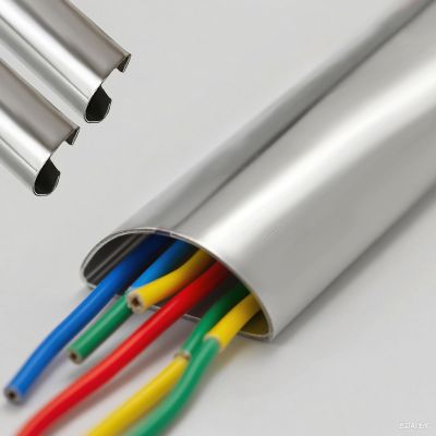 2 3 Pack Cable Concealer Floor Metal, Customized Wire Hiders 78 60 39 43 47 Inch for Tv on Wall/Cord Cover Outdoor Indoor Under Desk, Lines Management/Organizer(2pc 3.5cm/1.4'',L 100cm/39.4'')