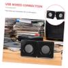 UKCOCO USB Powered Mini Desktop Speaker with Built in Subwoofer Compact Small Wired Audio Speakers for Computer Laptop Compatible with Smartphones and Tablets Portable Abs Multimedia view 4