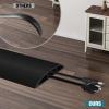 Floor Cord Cover, Cable Protector, 0.63W x 0.31H inches, Wire Cover for Extension Cords, Floor Cable Covers Prevent Cable Trips (Black, 50-3 Feet) view 4