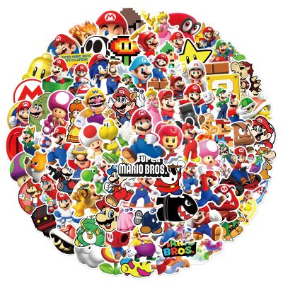 100pcs Cartoon Super Mario BROS. Stickers for Kids, Vinyl Waterproof Mario Decal for Water Bottle Laptop Toy Sticker for DIY Decorate Bumper Phone Hard Hat Kids Teens Gifts (Mar100)