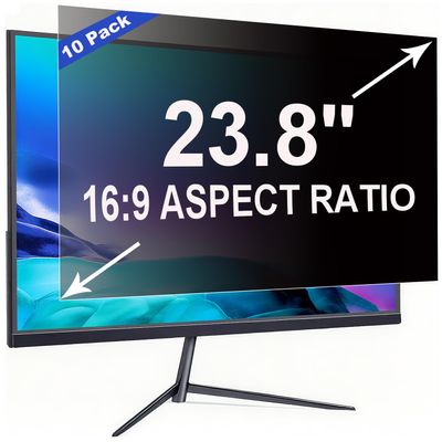 Ruord 10 Pack Privacy Screen for 23.8 Inch 16:9 (52.7x29.8cm) Computer Monitor - Blue Light Filter & Anti-Glare, Removable Screen Privacy Shield | PC Protector Film for Office