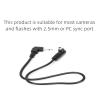 2Pcs 2.5mm Plug to Male Flash PC Sync Cord Cable for Studio Photography view 4