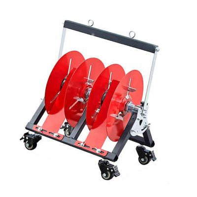 Wire Spool Rack,Thickened Steel Pipe 2/3/4/5-unit (with Wheels) Pay-off Stand,Cable Reel Holder and Dispenser(Style 1)
