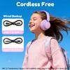 Candy Bila Active Noise Cancelling Headphones for Kids,60H Play Time,Bluetooth 6.0, Comfortable Fit, USB C Charging, Kids Bluetooth Headphones for iPad Tablet Airplane, Gradient Pink view 3