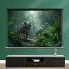 60''/72''/84'' Manual Pull Down Projector Screen, 16:9 HD Retractable Projection Screen for Home Cinema Theater School Office Presentation Outdoor Indoor(84IN) view 2