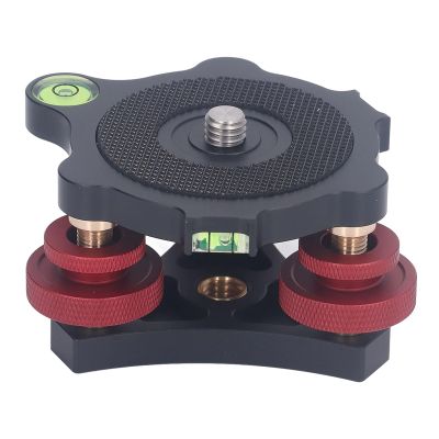 Camera Tripod Leveling Base, 3/8 Inch Thread Angle Adjustment Bubble Level Camera Tripodtriple Wheel Leveler for Macro Panoramic Photography