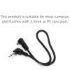Ruimou 2Pcs 3.5mm Plug to Male Flash PC Sync Cord Cable 30cm for Outdoor/Studio Photography view 4