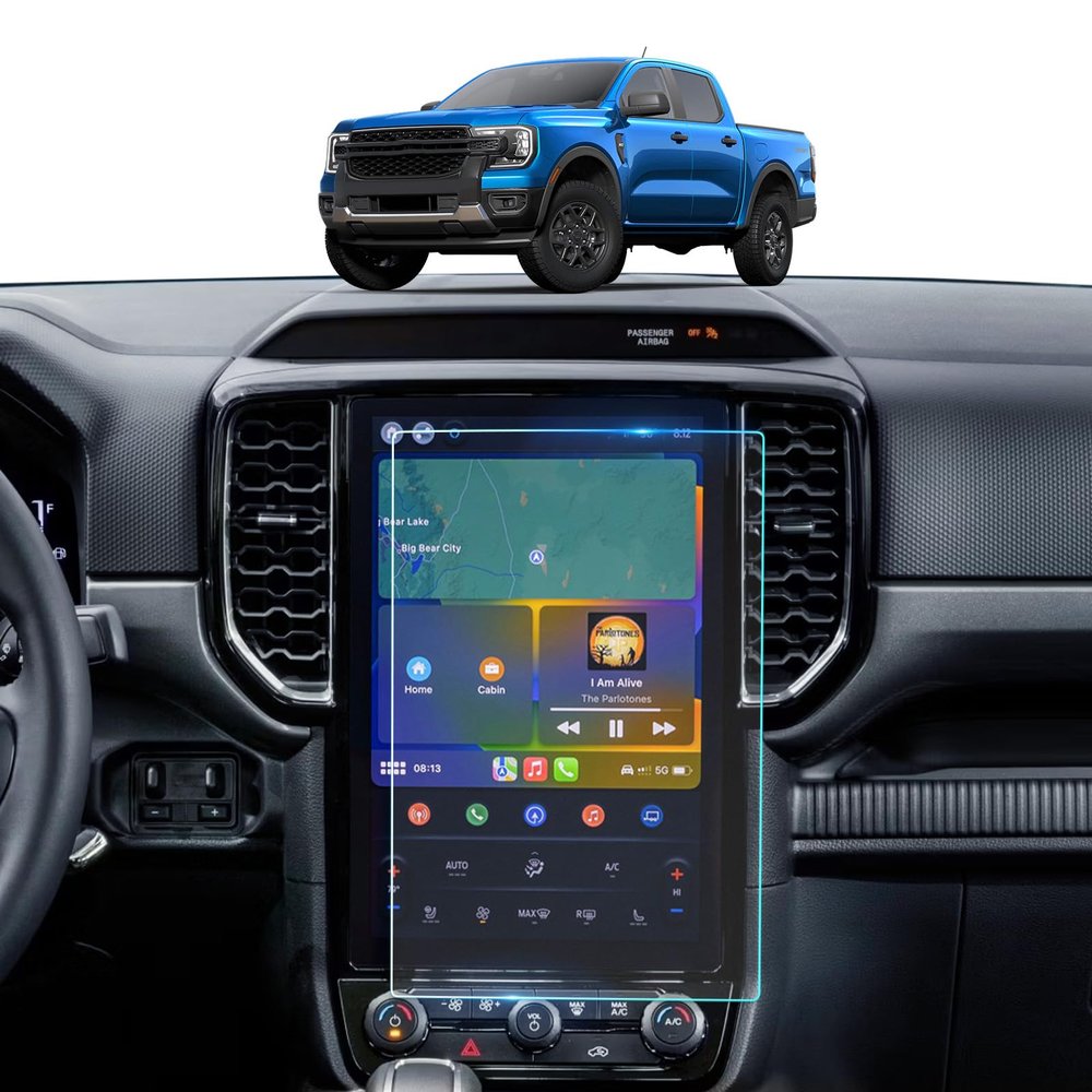 2024-2025 2026 Ranger Matte Anti-Glare Screen Protector - For 2024 2025 2026 Ford Ranger (XLT Optional/LARIAT/Raptor) 12Inch Touchscreen 2025 2026 Ranger Accessories 9H Tempered Glass [NO Glare&Fingerprint]