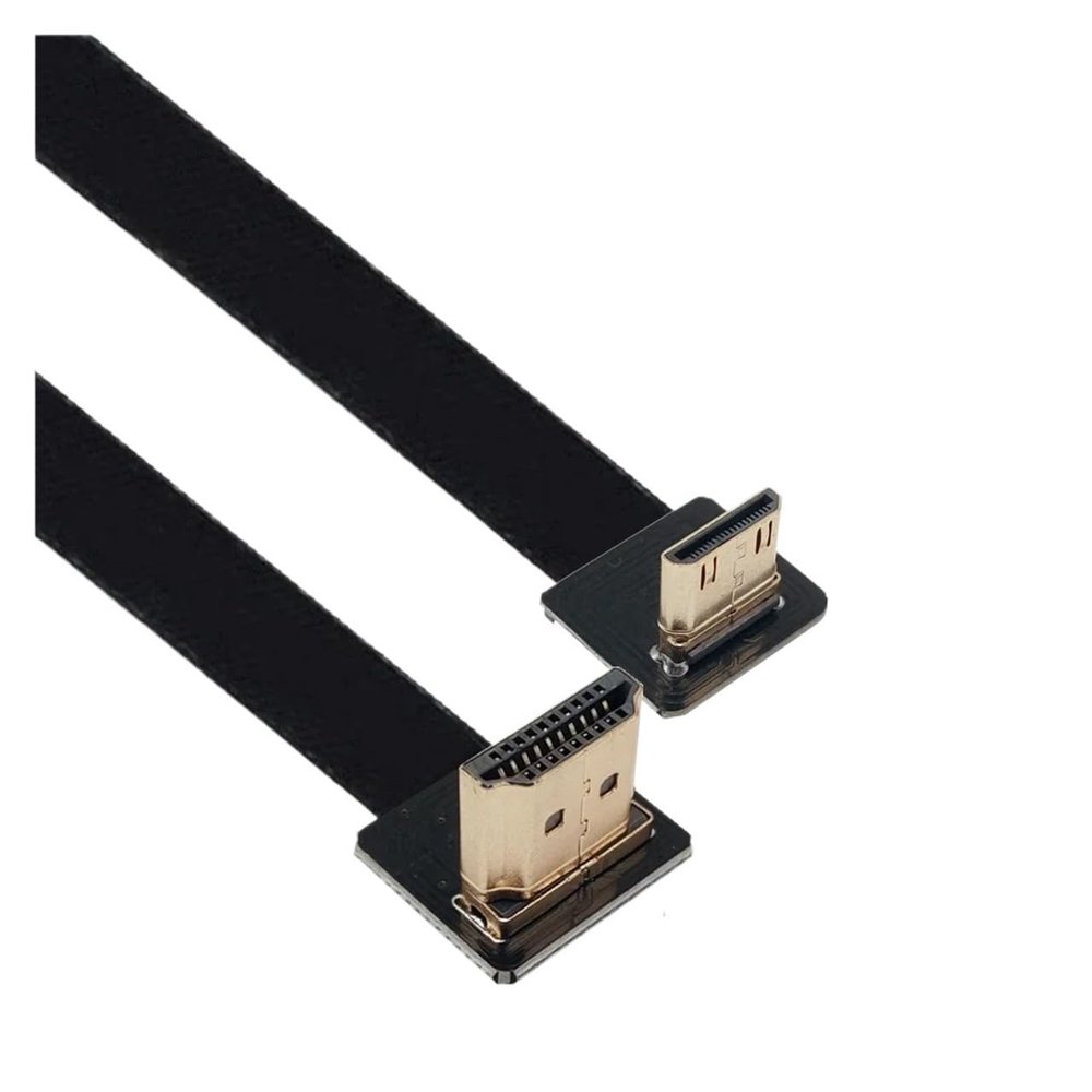 Treayes FPC Long Short Line Camera M1ni HDMI Aerial Line Standard HDMI Male C Female Upward Bend Ultra Thin HD Line Expansion(0.15M,C2-A2)