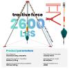 Confined Space Tripod, 2600 Pound Heavy-Duty Safety Tripod, Height Adjustable 4.40-7.1 Feet, Equipped with 98.43 Foot Steel Wire Rope - Suitable for Rescue, Sewer Pipes, and Enclosed Space Operations view 4