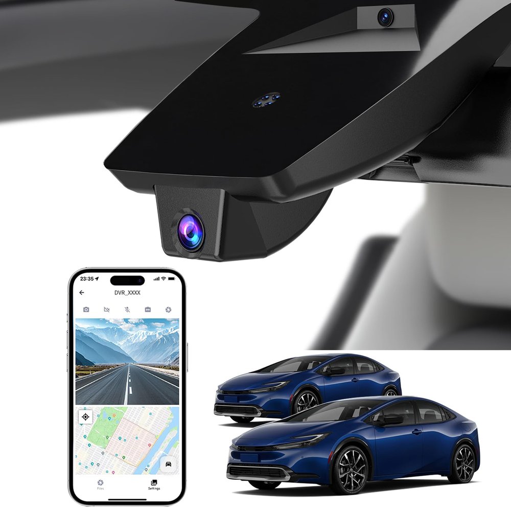 KBSYNT 4K Dash Cam for Toyota Prius 2023 2024 2025 & Hybrid LE XLE Limited (XW60),OEM-Look,Built-in WiFi & Free APP,Loop-Recording,G-Sensor,Plug & Play,64GB Card