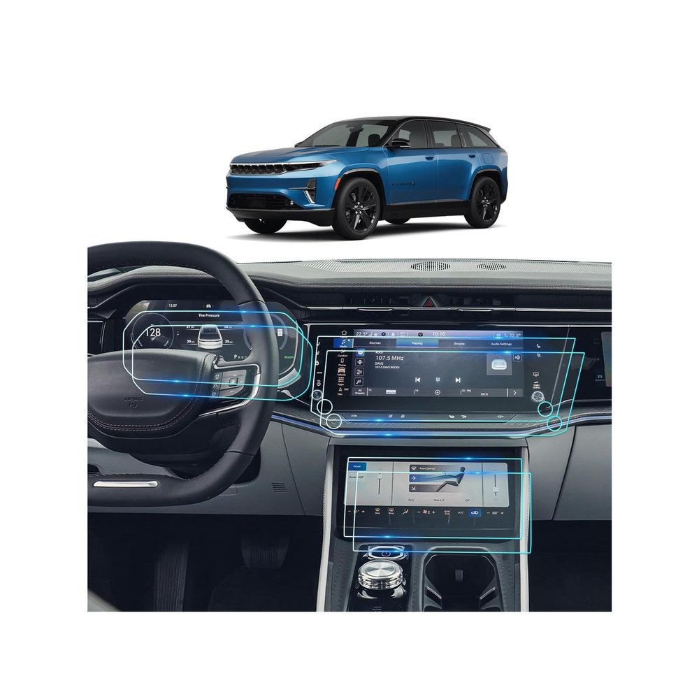 2026-2026 Wagoneer S For 2026 Jeep Wagoneer S (Limited/Launch Edition) 12.3 Inch Navi+12.3 Inch Dash+10.25"lower Touchscreen Screen Protector -(2PCS) 2026 Wagoneer S Accessories HD Transparent Protective Nano Film