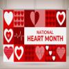BELECO 9x6ft Fabric National Heart Month Backdrop Red Hearts Pattern Health Awareness Advocacy Events Background Heart Disease Prevention Speech Decorations Banner Photoshoot Props view 1