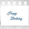 15x8ft Blue Happy Birthday Backdrop White Birthday Minimalist Art Photo Photography Background Kids Adults Birthday Party Banner Decorations Supplies Photo Studio Props view 1