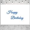 15x8ft Blue Happy Birthday Backdrop White Birthday Minimalist Art Photo Photography Background Kids Adults Birthday Party Banner Decorations Supplies Photo Studio Props view 3