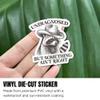 (3Pcs-3") Undiagnosed But Something Aint Right Stickers Funny Raccoon Cowboy Mental Health Humor Waterproof Die-Cut Vinyl Sticker Decal for Laptop Water Bottle Hard Hat Decals Birthday Gifts 3 Inches view 2