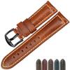 20-26mm Handmade Vintage Oil Wax Leather Pin Buckle Watchband Fit for Fossil/Panerai/Tissot(Dark Brown B,20mm) view 2