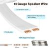 HiFind Premium 14 Gauge Flat Speaker Cable Wire 30 Ft White, OFC Electrical Low Voltage Audio Wire 14/2 AWG, Thin PVC CL2 in Wall Rated Outdoor for Home Theater, Car Stereo, Automotive view 2