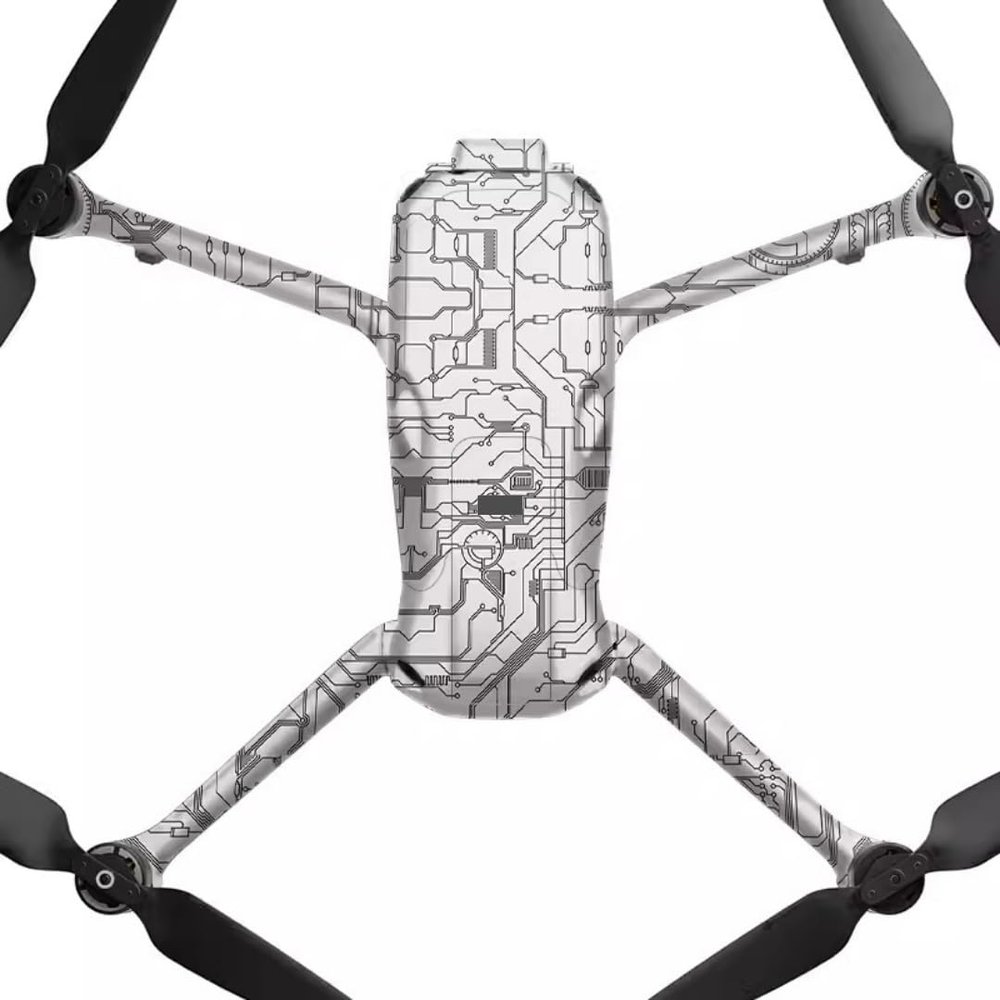 AIR3 Anti-Scratch Vinyl Wrap Film Decal Skin for DJI Air 3 Camera Body Accessories Protective Sticker Protector Coat (Circuit White)