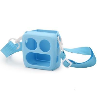 XBERSTAR for Yoto Mini Silicone Case Cover for Yoto Mini Kids Audio Player Silicone Cover with Straps (Blue)