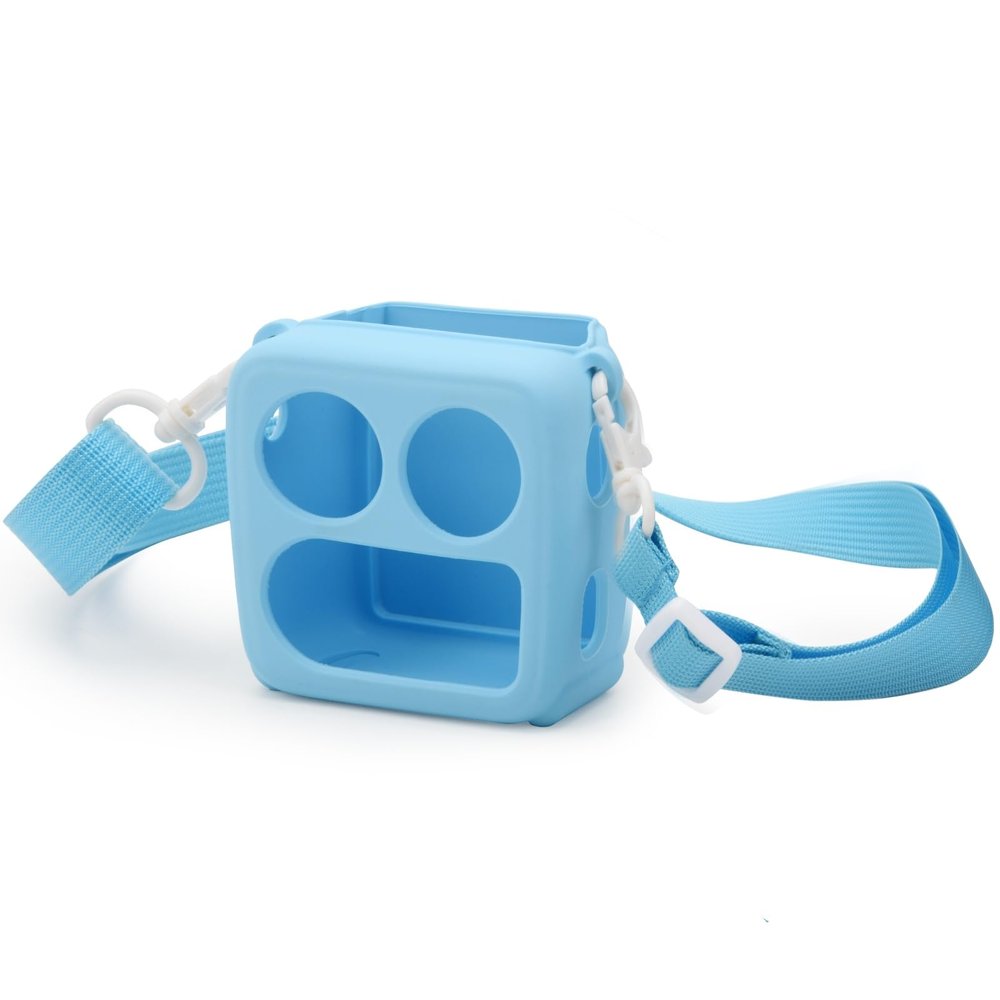 XBERSTAR for Yoto Mini Silicone Case Cover for Yoto Mini Kids Audio Player Silicone Cover with Straps (Blue)