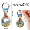 Sheep on A Grassy Field Silicone Case Compatible with Airtag Anti-Lost Protective Case Cover 4PCS view 2