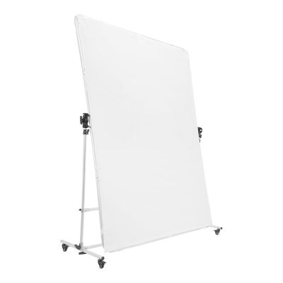 4.9FT x 6.6FT Photography Light Diffuser with Wheels, 270-360 Degree Rotatable Frame and 4.9-9.8 Feet Height Adjustable Support Stand, Polyester White Scrim Diffuser for Photo Video Shooting