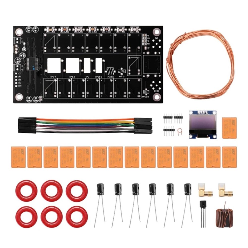 Mini Antenna Tuner 1.8-50Mhz Automatic Antenna Tuner +OLED Firmware Programmed Amplifier Receiver