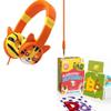 Kidrox Tiger-Ear Wired Toddler Headphones  85dB Volume Limited Headset with Adjustable Headband for Kids 17 Bilingual Alphabet Flash Cards  A-Z English/Spanish Learning Cards for Toddlers view 1
