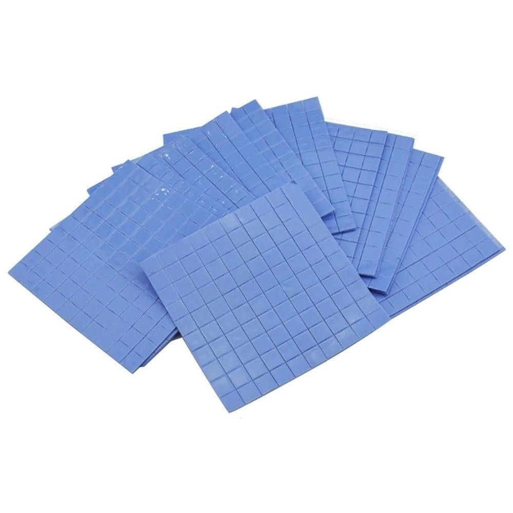 100 * 100 * 1mm Portable Thermal Insulation Pads, 10 * 10 * 1mm Small Grid Blue Conductive Silicone Sheet 1pc