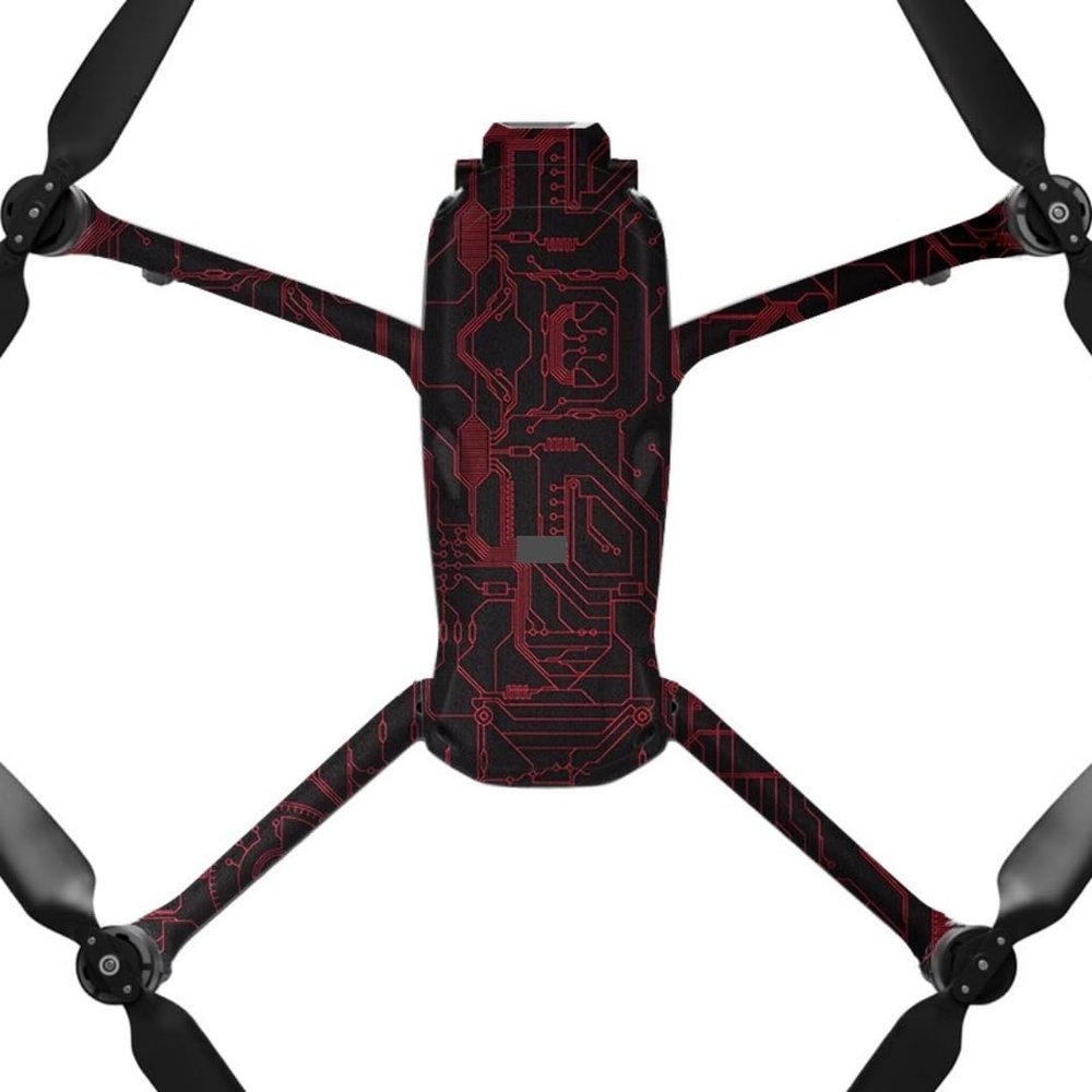 AIR3S Anti-Scratch Camera Vinyl Wrap Film Decal Skin for DJI Air 3S Body Accessories Protective Sticker Protector Coat (Circuit Red)