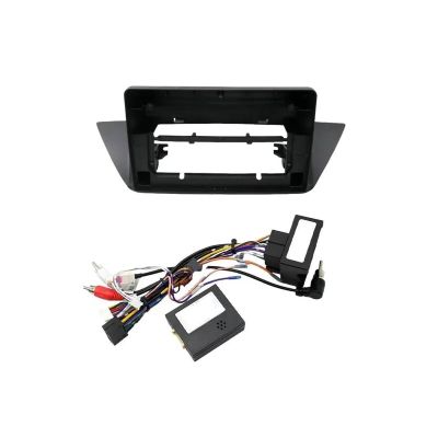 Car 10#34; Car Radio Fascia Panel Player Audio Dash 2 Din Frame Dashboard Mount Kit Cable Canbus Adapter for BMW X1 E84 2010-2015 Radio Frame