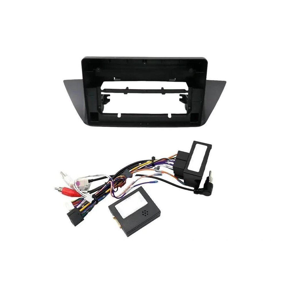 Car 10#34; Car Radio Fascia Panel Player Audio Dash 2 Din Frame Dashboard Mount Kit Cable Canbus Adapter for BMW X1 E84 2010-2015 Radio Frame