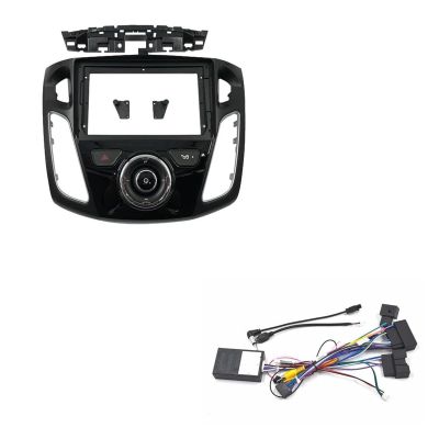 Car 2Din 9 Inch Car Radio Fascia DVD Stereo Frame Plate Adapter Mounting Dash Installation Bezel Panel for Ford for Focus 2012-2017 Radio Frame