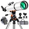 Telescope,Galaeyes 90mm Aperture 600mm FL, Telescope for Adults High Powered,Metal AZ & Stainless Steel Tripod, with Phone Adapter and Bag,Aperture 90mm view 1