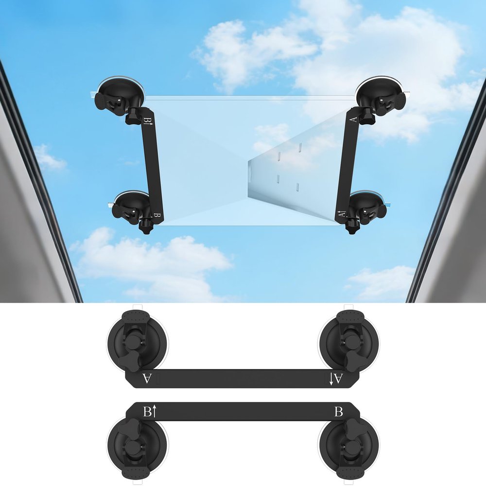 Ecoskio Starlink Mini Mount,Adjustable Strong Suction Cups for Starlink Mini Accessories,Secure Satellite Mounting Kit for Car/Sunroof/RVs/Boats/Road Trips,No Need Tool Installation
