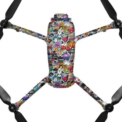 AIR3S Anti-Scratch Camera Vinyl Wrap Film Decal Skin for DJI Air 3S Body Accessories Protective Sticker Protector Coat (Graffiti White)