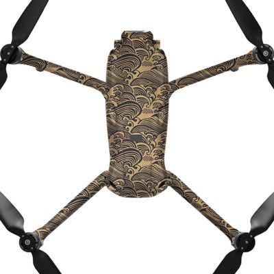 AIR3S Anti-Scratch Camera Vinyl Wrap Film Decal Skin for DJI Air 3S Drone Body Accessories Protective Sticker Protector Coat (Wave Gold)