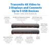 Eaton Tripp Lite Series USB C Laptop Docking Station 3 Monitors - 4K HDMI or DisplayPort, USB 3.2 Gen 2, 2.5Gb Ethernet, 100W PD USB-C Charging, and 3.5mm Headphone Ports (U442-DOCK24DL3A) view 3