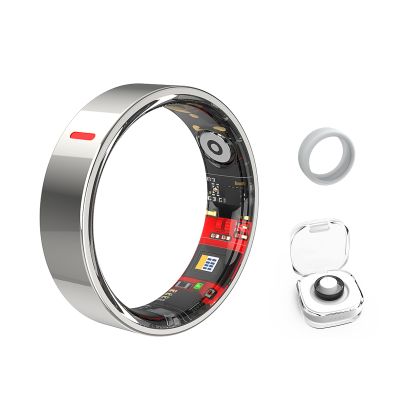 OVLOKS Smart Rings for Men & Women,Tracker with Step,Fitness,Health,Sleep,Blood Pressure,Smart Wearable,iOS & Android Compatible,Non-Subscription (Silver, 10)