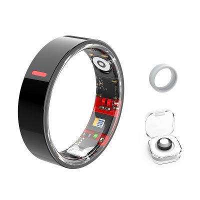 OVLOKS Smart Rings for Men & Women,Tracker with Step,Fitness,Health,Sleep,Blood Pressure,Smart Wearable,iOS & Android Compatible,Non-Subscription (Black, 7)