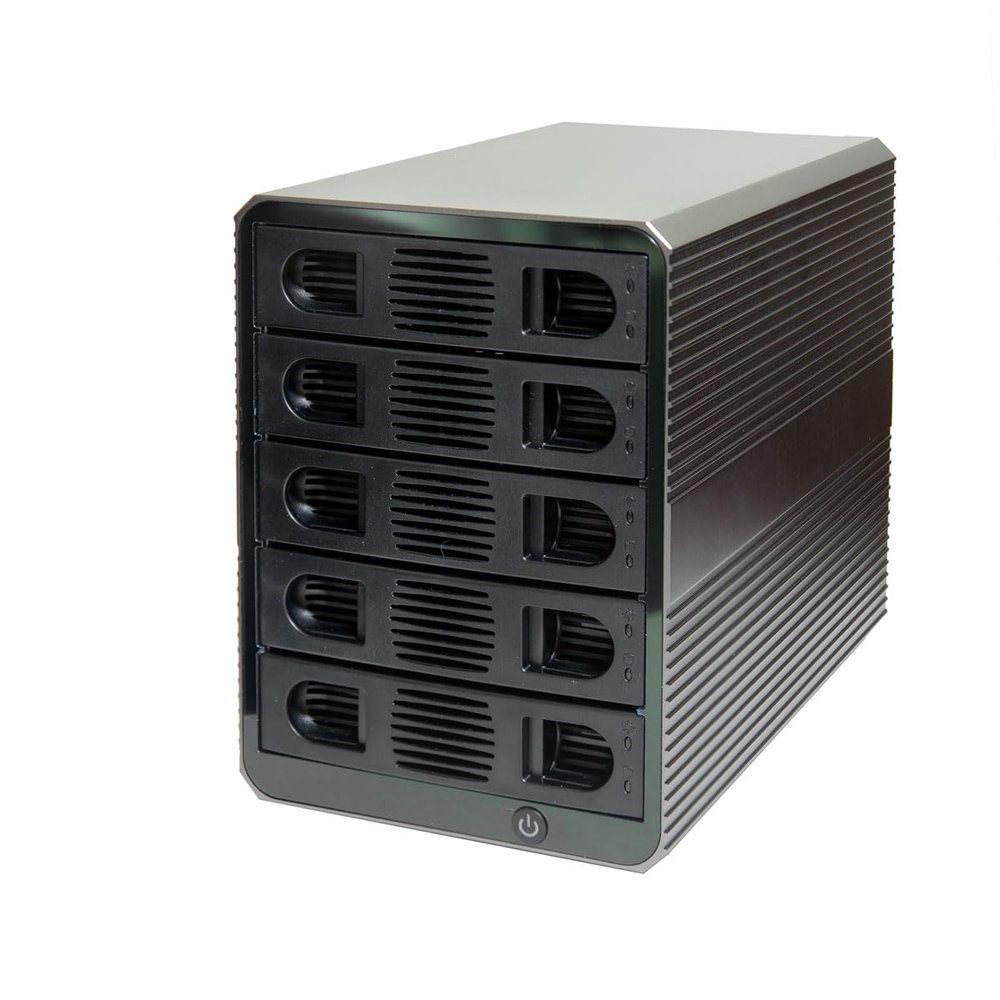 5 Bay USB 3.2 Type-C 10Gbps Daisy-Chain Hard Drive Enclosure DAS, Support 120TB (5X 24TB) 2.5" & 3.5" SATA HDD/SSD