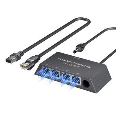 Starlink Gen 3/Mini Ethernet Adapter Multi Ports Starlink Mini Ethernet Cable Network Adaptor 4 RJ45 Outputs Simultaneously Up to 1 Gbps