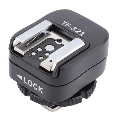 Pomya Flash Hot Shoe Mount Adapter with Extra PC Sync Port, TF 321 Hot Shoe Adapter for EL Series Flash & for R E Series Camera, Supports Center Point Triggering