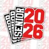3 Pcs Senior 2026 Stickers, Class of 2026 Graduation Decals, Red Black Sports Style Number Stickers for Laptops, Water Bottles, Scrapbooks, Notebooks, Car Windows (3 Inch) view 1