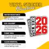 3 Pcs Senior 2026 Stickers, Class of 2026 Graduation Decals, Red Black Sports Style Number Stickers for Laptops, Water Bottles, Scrapbooks, Notebooks, Car Windows (3 Inch) view 4