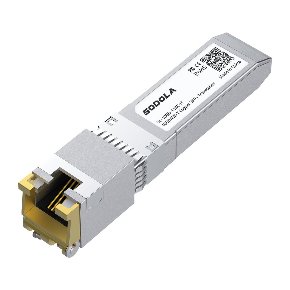 SODOLA 10GBase-T SFP+ to RJ-45 Transceiver, with Marvel Chip,10Gbe SFP+ Copper Ethernet CAT6a Module, up to 30m, for Intel, Ubiquiti UniFi, Fortinet, TP-Link and More